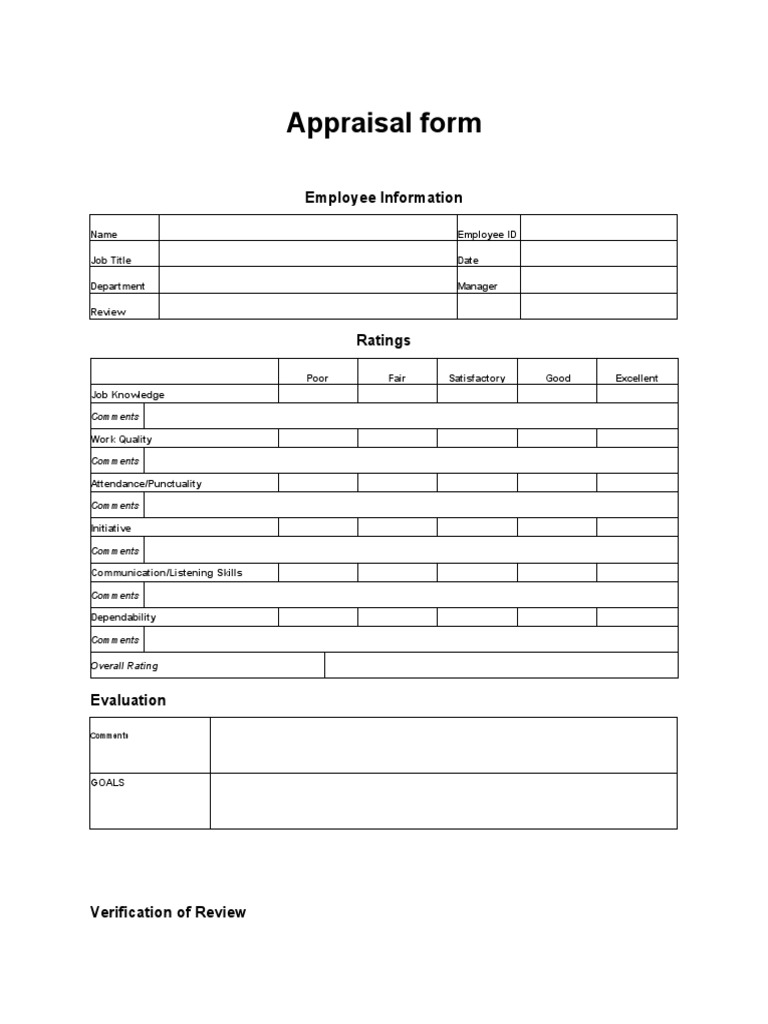 Appraisal Form Usama 067 | PDF