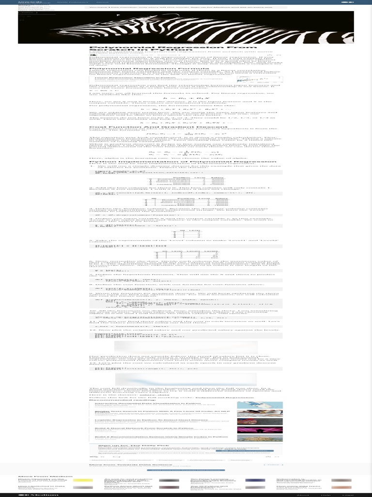 Polynomial Regression in Python Code | PDF | Regression Analysis ...