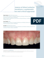 2019 Clinical Performance of Direct Anterior Composite Restorations A Systematic Literature Review and Critical Appraisal