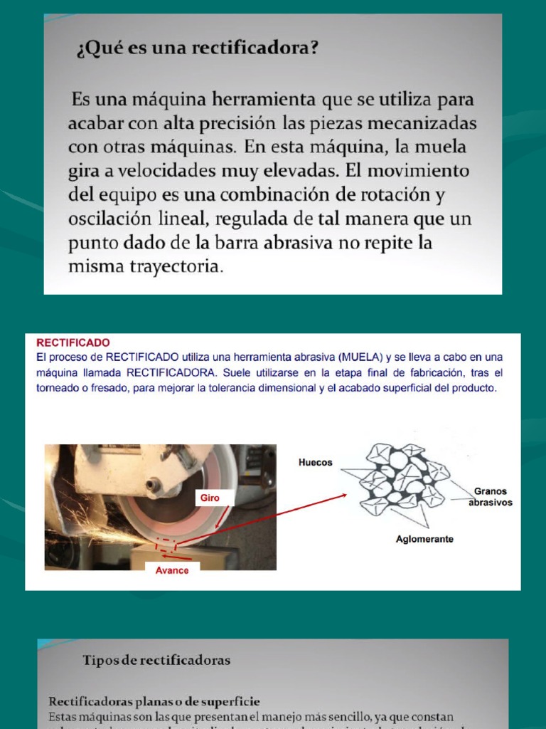 Rectificadora plana frontal y ranuras | PDF