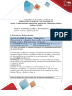 Guía de Actividades y Rúbrica de Evaluación - Unidad 3 - Tarea 3 - Nueva Gestión Pública y Gobierno Abierto PDF