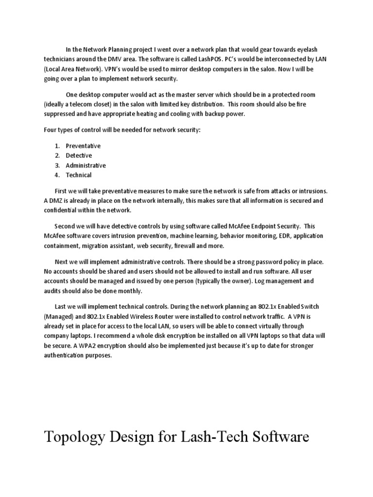 Network Security Plan for LashPOS | PDF | Computer Network | Password