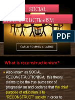 Reconstructionism Social: Carlo Rommel Y. Latriz