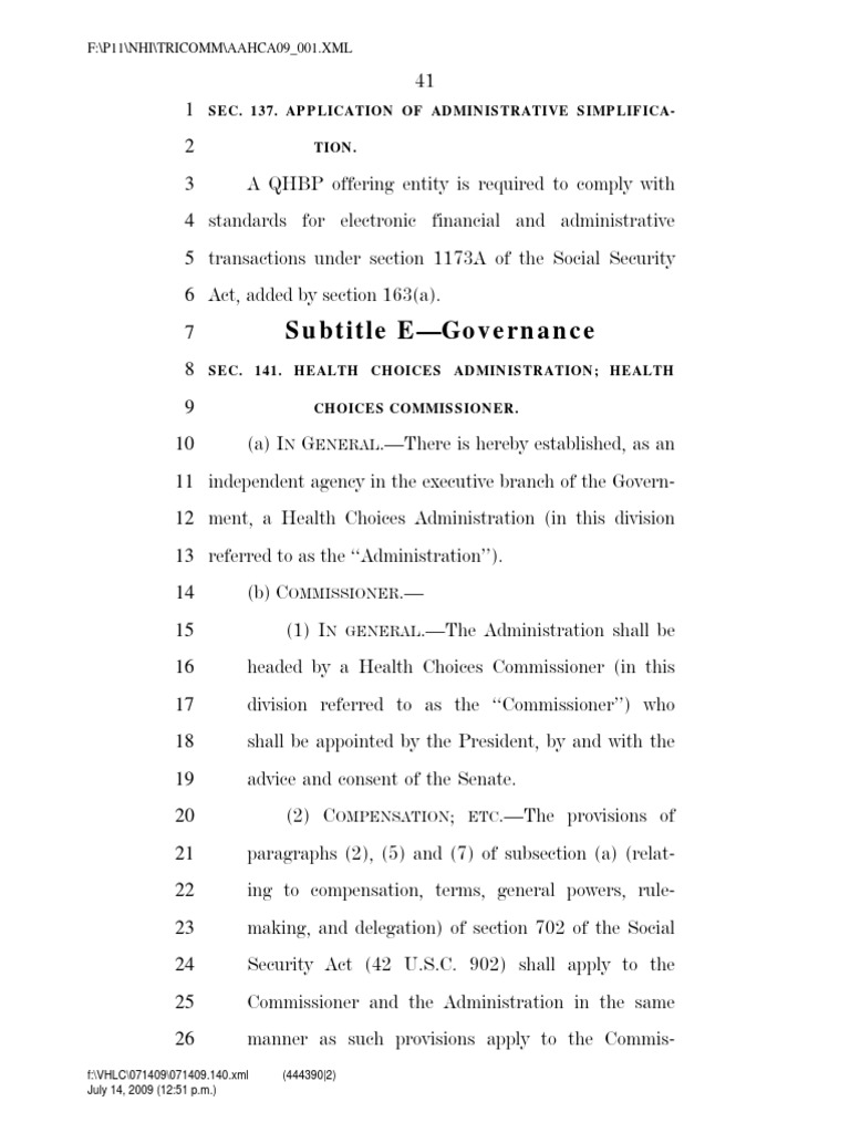 Subtitle E-Governance: Sec. 137. Application of Administrative ...