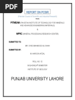 Punjab University Lahore: Report On Pcsir