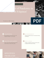 Impact of Pandemic in The Lives of Filipinos': Final Project in NSTP 1