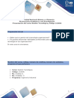 Presentación Del Curso Gestión Tecnológica PDF