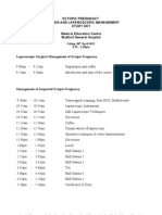 Ectopic Pregnancy Course Time Table
