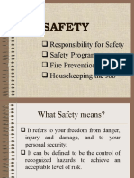 Safety: Responsibility For Safety Safety Program Fire Prevention Housekeeping The Job