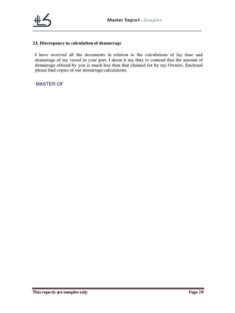 Demurrage Calculation Discrepancy Report | PDF | Technology & Engineering