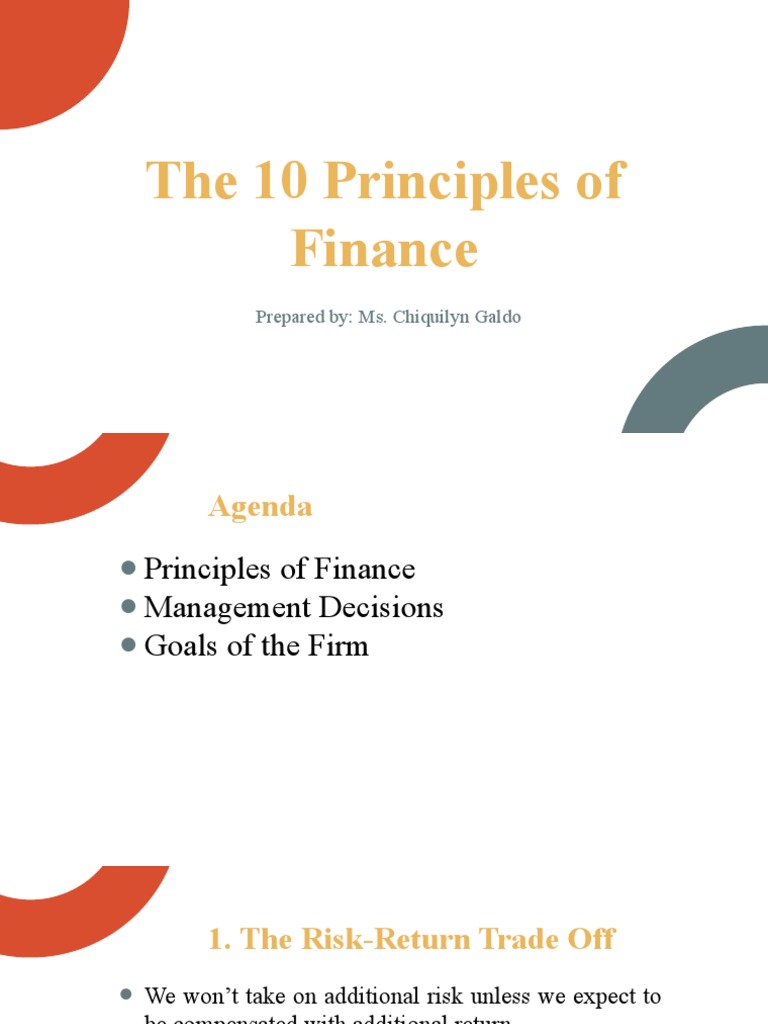 10 Principles of Finance Explained | PDF | Profit (Economics ...