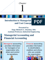 Introduction To Managerial Accounting and Cost Concepts