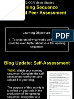 Opening Sequence Self and Peer Assessment: Learning Objectives