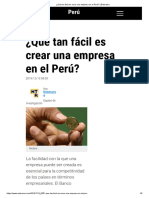 ¿Qué Tan Fácil Es Crear Una Empresa en El Perú - Enterarse PDF