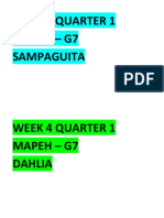 Week 4 Quarter 1 Mapeh - G7 Sampaguita