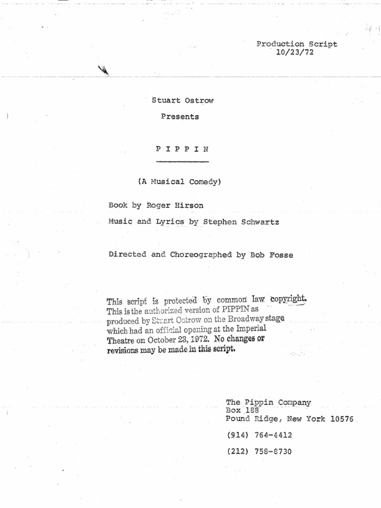 Pippin - Complete Libretto (10.23.1972) | PDF
