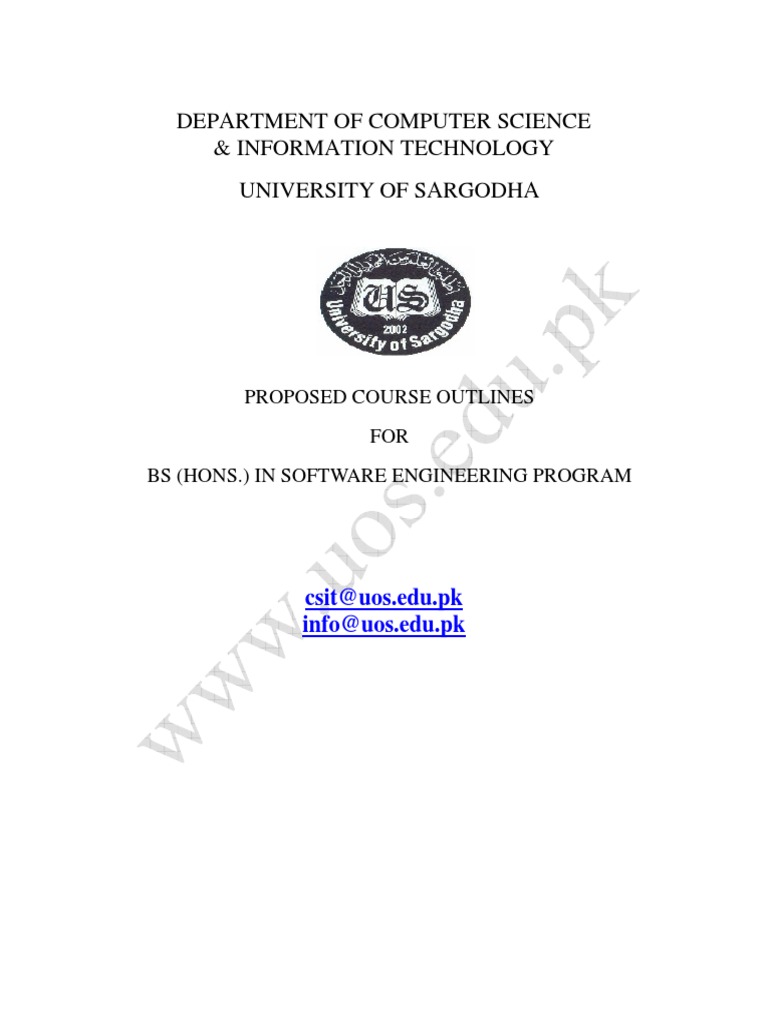 BS Software Engineering Curriculum UOS | PDF | Linear Map | Linear Algebra