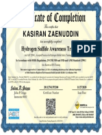 Kasiran Zaenuddin: Hydrogen Sulfide Awareness Training