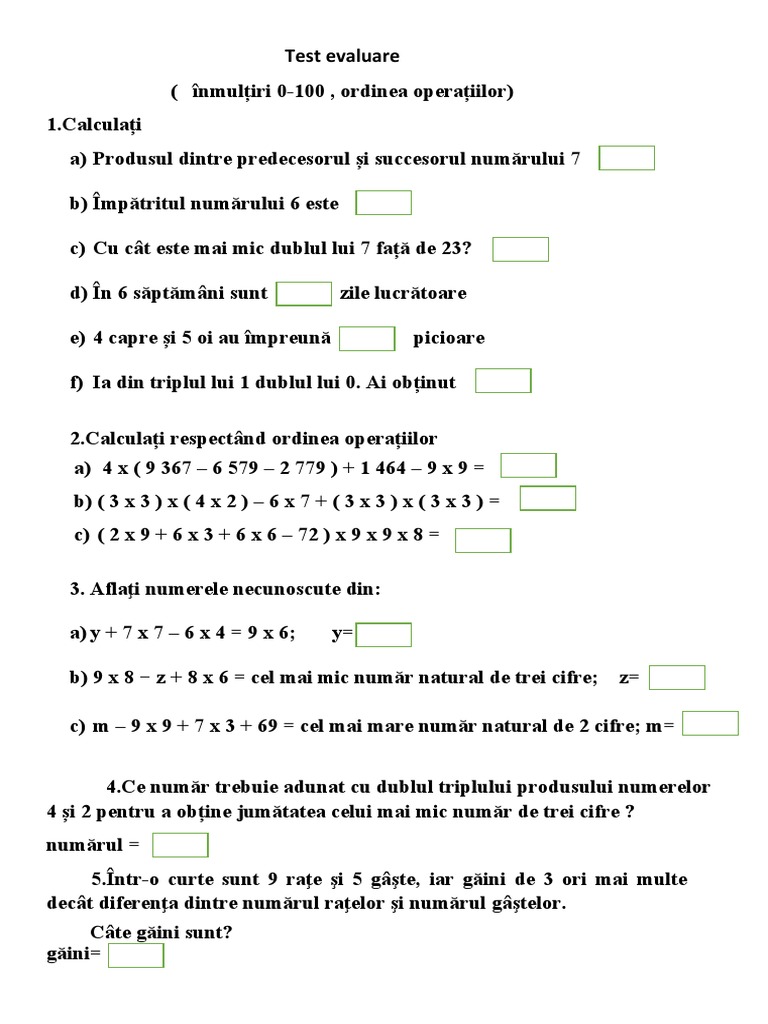 ÎNMULTIREA Test | PDF