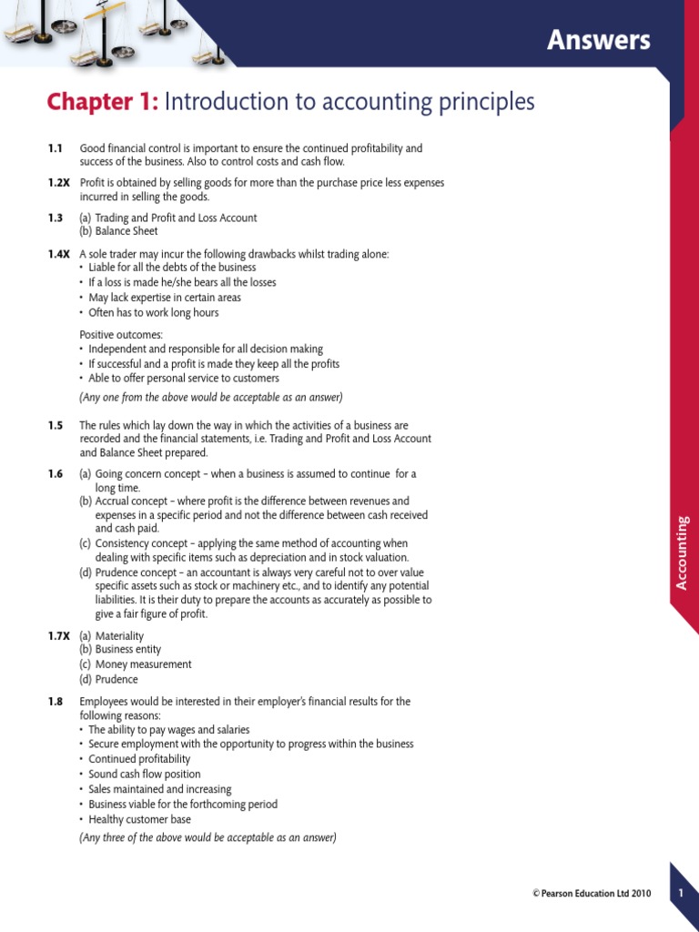 Edexcel IGCSE Accounting Student S Book Answers PDF | PDF | Debits And ...