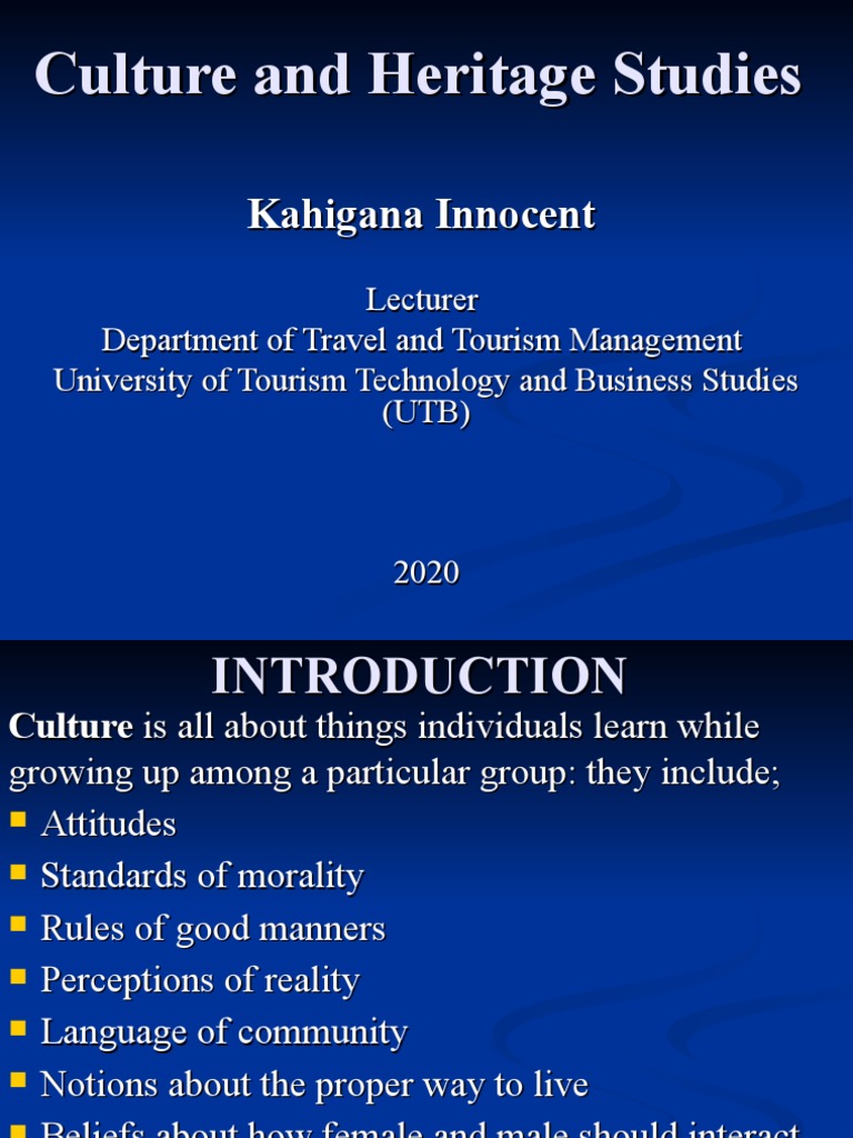 Culture and Heritage Studies Overview | PDF | Museology | Cultural Heritage