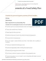 Checklist For Personal Hygiene Practices of Food Handlers PDF