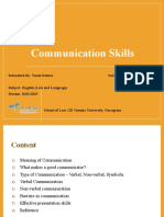 Communication Skills: Submitted To: Kavita Dhillon Submitted By: Vansh Rathee