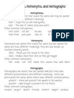 HomophoneHomonymHomograph PDF