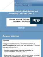 Topic 3: Probability Distribution and Probability Densities (Part 1)