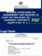 Interim Guidelines On Assessment and Grading in Light of The Basic Education Learning Continuity Plan