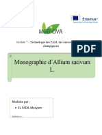 Monographie Sur Alium Sativum