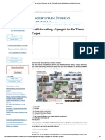 Guide To Writing A Synopsis For The Thesis Project Architecture Student Chronicles PDF