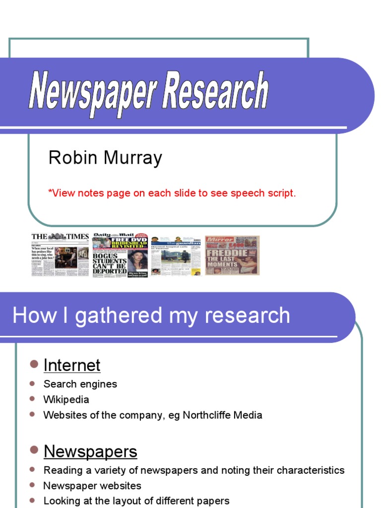 Newspaper Research and Analysis Guide | PDF | Newspapers | News