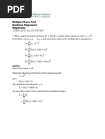 Multiple-Choice Test Nonlinear Regression Regression: Complete Solution Set