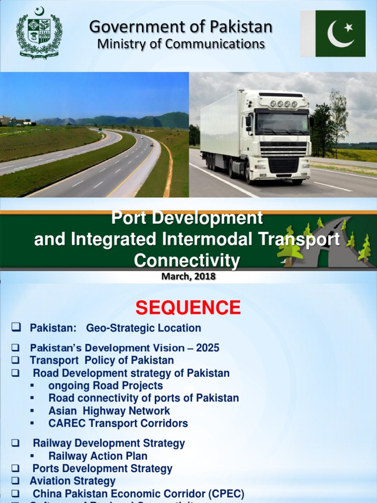 Pakistan Transport Connectivity Plan | PDF | Pakistan | Logistics