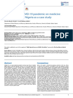 The Impact of COVID-19 Pandemic On Medicine Security in Africa: Nigeria As A Case Study