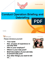 Header in Arial Bold 36pts: Conduct Operation Briefing and Debriefing