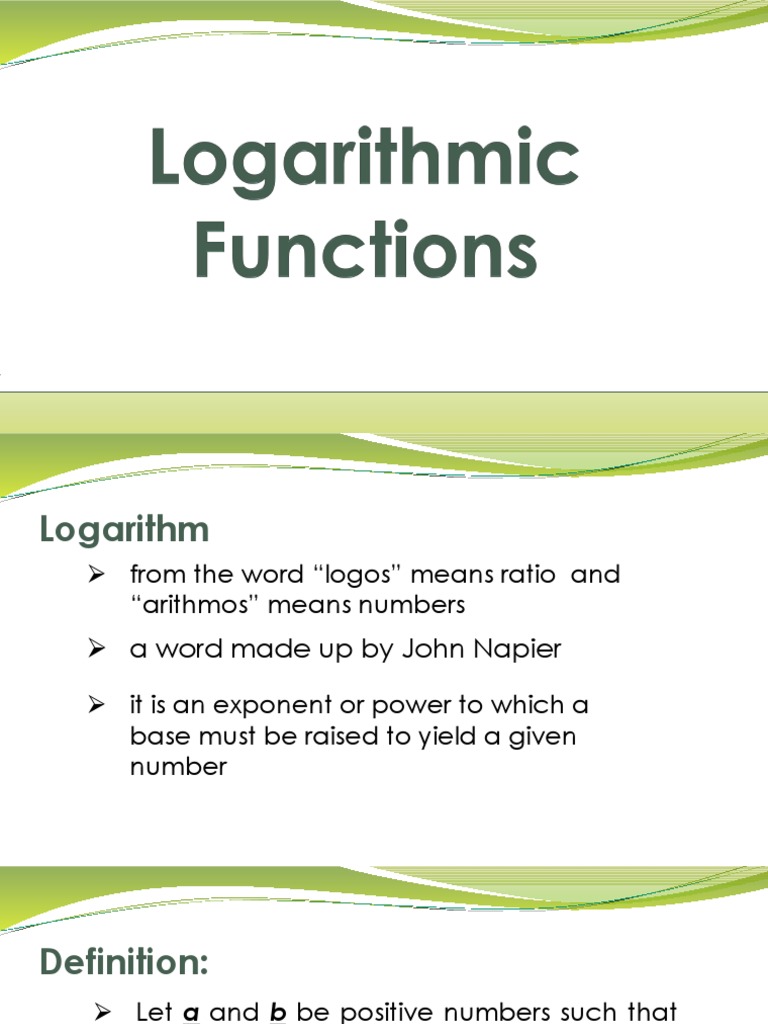 Understanding Logarithmic Functions | PDF | Logarithm | Exponentiation