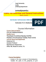 THERMODYNAMICS: An Overview and General Instructions