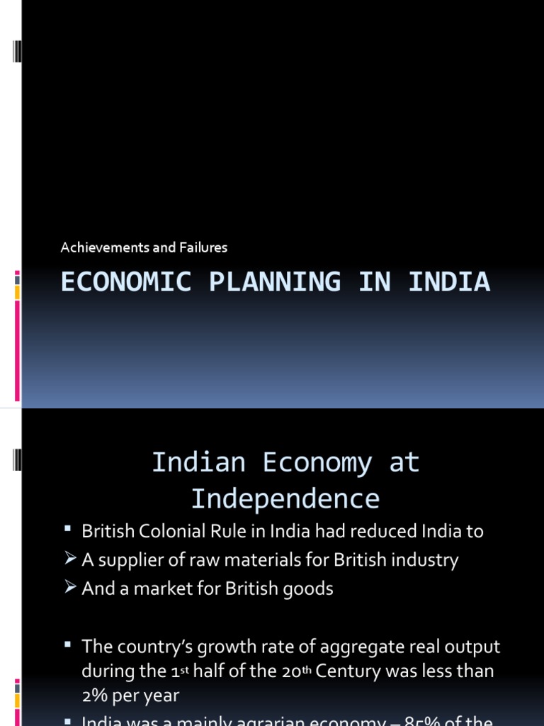 Economic Planning in India PDF Economic Growth Policy
