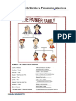 Ejercicio de Family Members, Possessive Adjectives