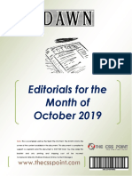 Monthly Dawn Editorials October 2019