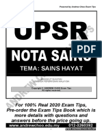 Upsr Nota Sains Tema Sains Hayat PDF