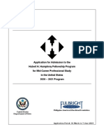 Application For Admission To The Hubert H. Humphrey Fellowship Program For Mid-Career Professional Study in The United States 2020 - 2021 Program