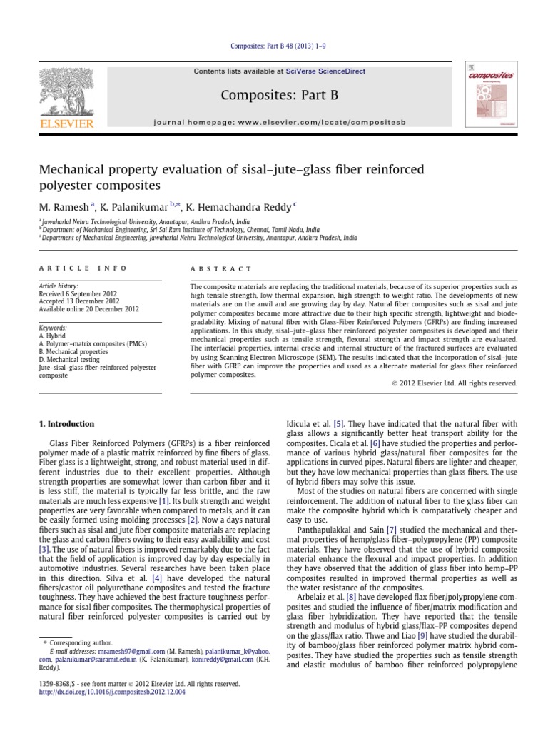 Mechanical Properties of Hybrid Composites | PDF | Composite Material ...