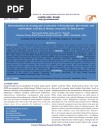 Phytochemical Screening and Evaluation of Polyphenols, Flavonoids and Antioxidant Activity of Prunus Cerasoides D. Don Leaves