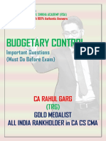 Budgetary Control: Important Questions (Must Do Before Exam)