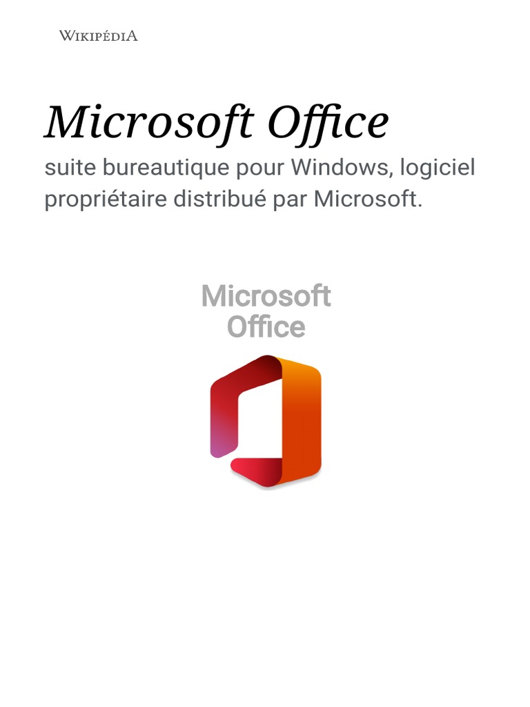 Microsoft Office : Suite Bureautique Complète | PDF | Microsoft Office ...