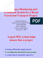 Designing A Monitoring and Evaluation System For A Rural Travel and Transport Project