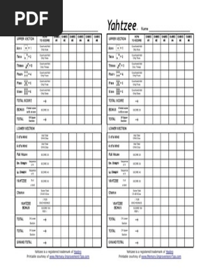 yahtzee score sheets pdf gaming devices gambling games